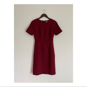 Deep red pencil dress